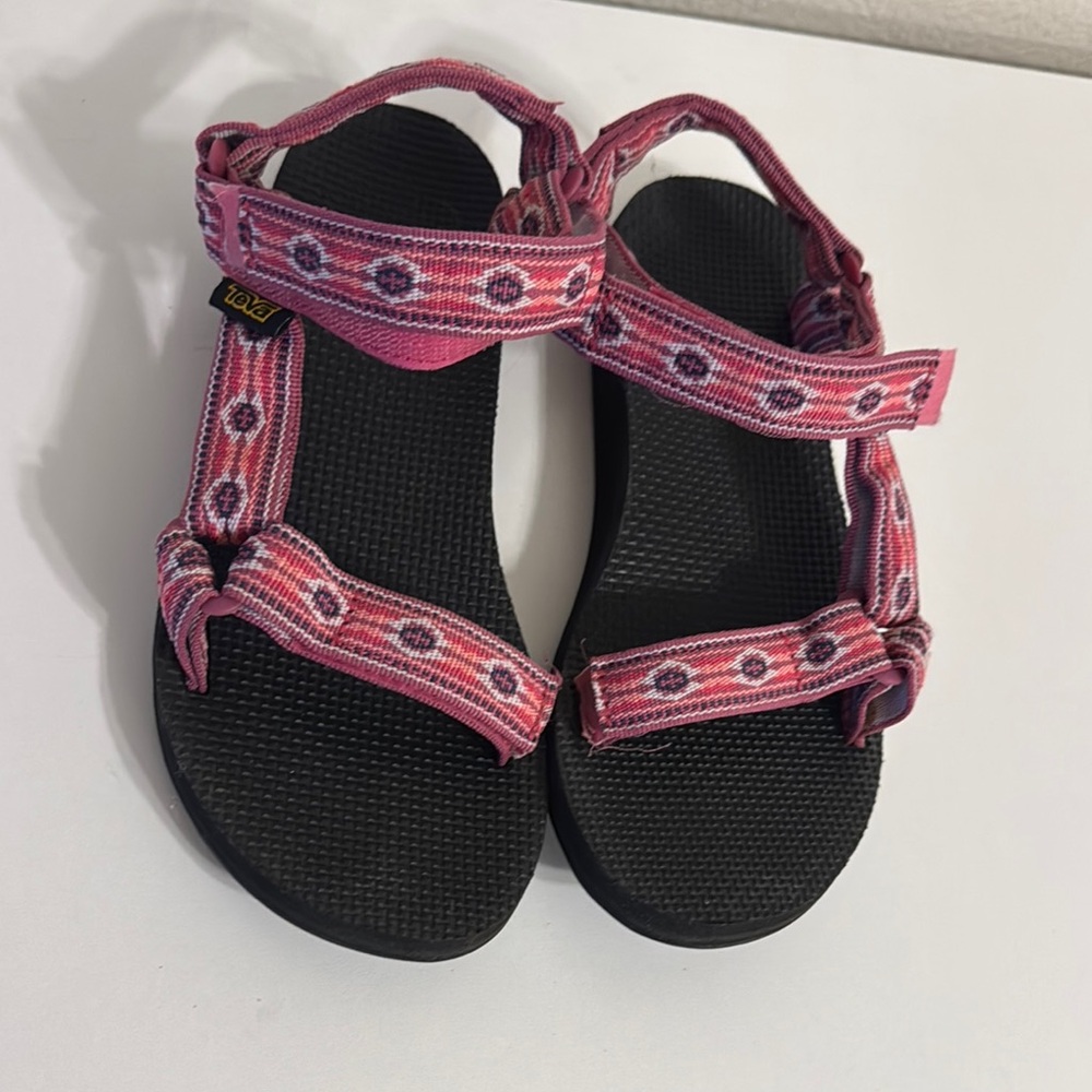 Teva Pink and Black Patterned Sandals